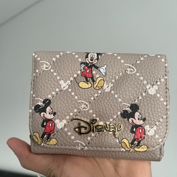 Disney Handbags - Disney Mickey Mouse brown gold wallet new wallet with zipper and slots new